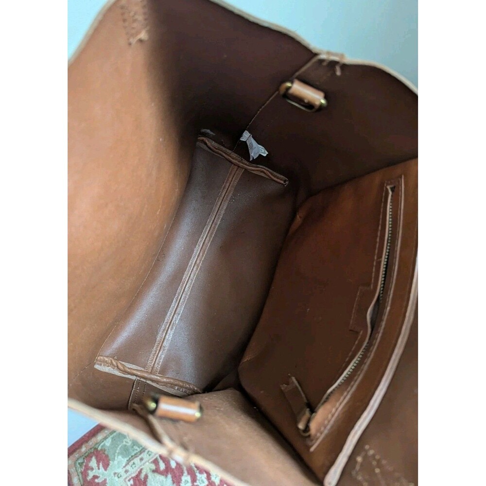 MADEWELL English Saddle Leather The Medium Transport Tote F5788 Distressed - Picture 8 of 16